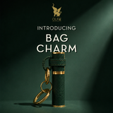 Olfa Originals refillable perfume bag charm in green with gold rings
