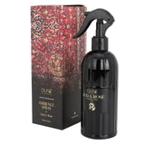 Oud & Rose ambience spray bottle with its packaging